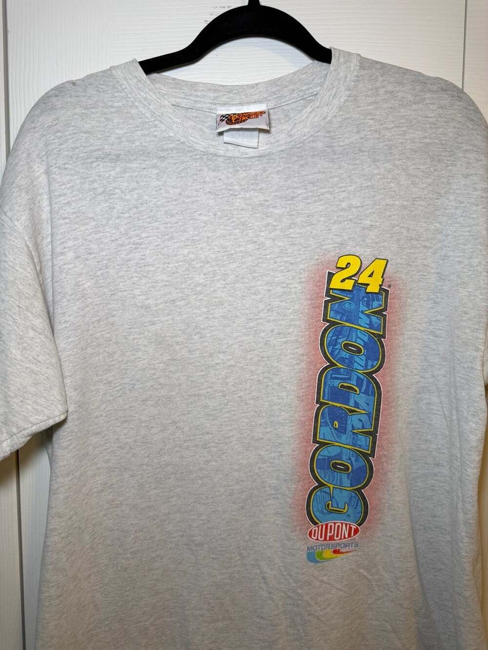 Winners Circle Jeff Gordon #24 NASCAR Dupont T-Shirt Size L Gray Graphic